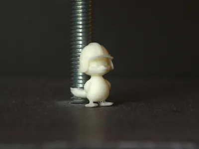 Cute duck with helmet little figurine