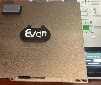 Name tag/sign for evan