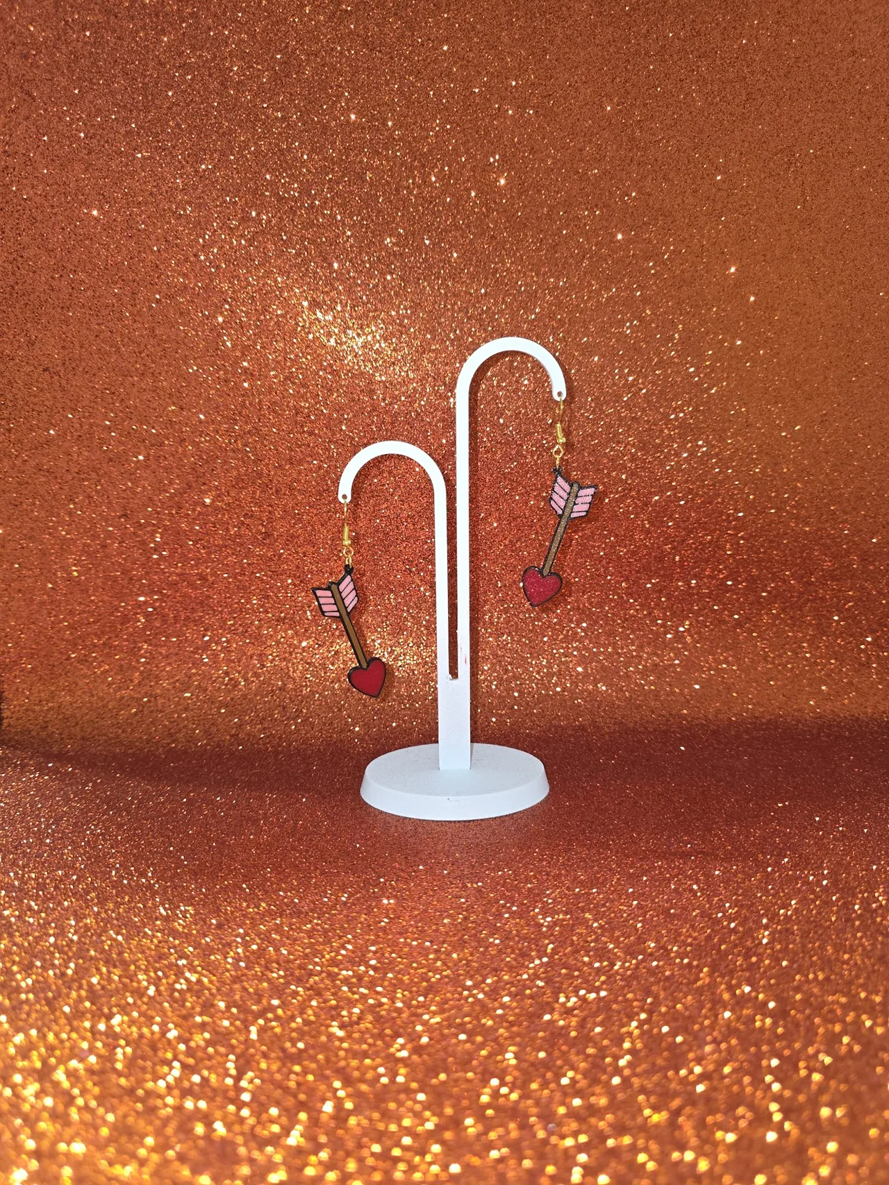 Cupid arrow earrings view 3