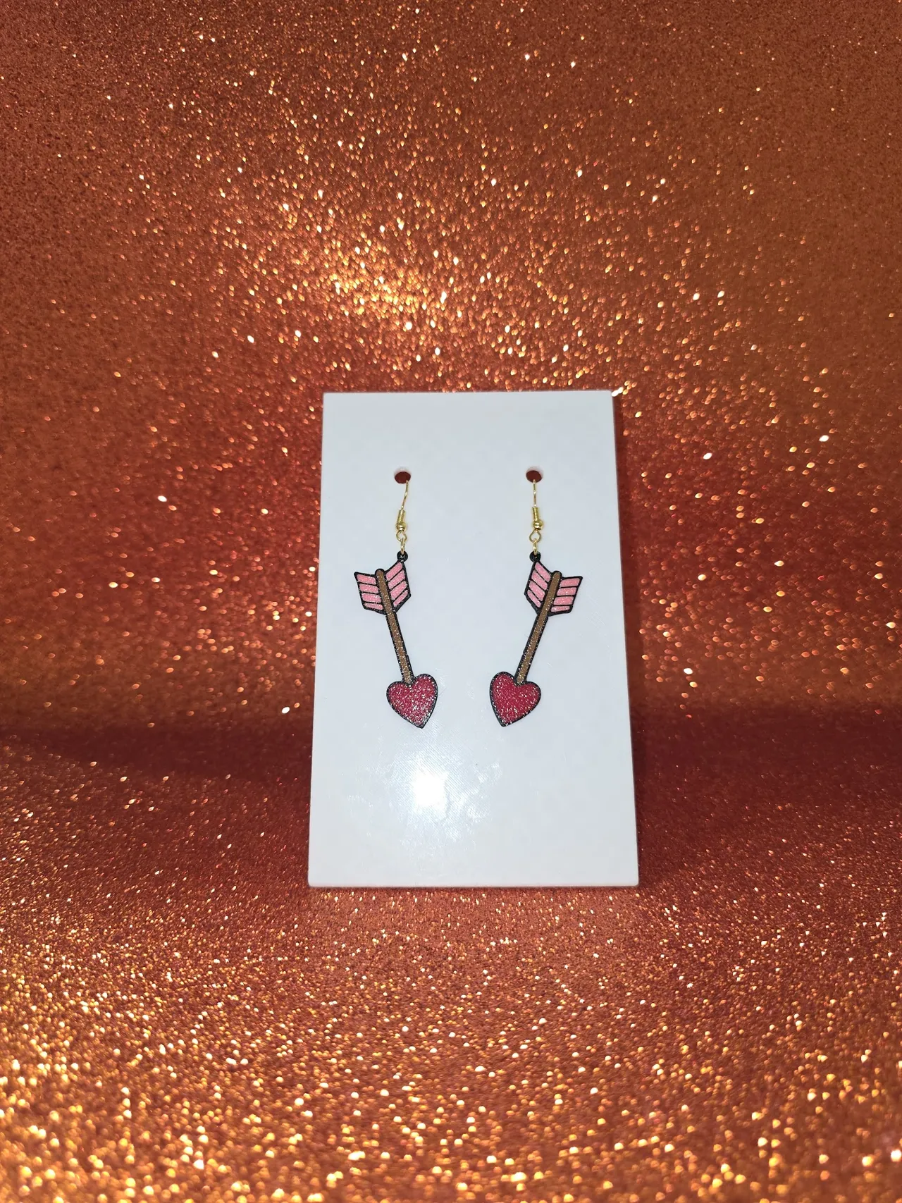 Cupid arrow earrings view 2