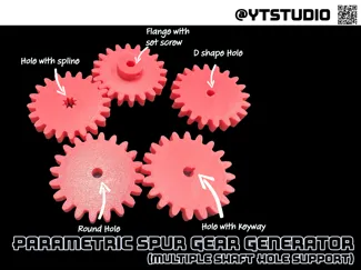 Parametric Spur Gear Generator (Multi-Hole types)
