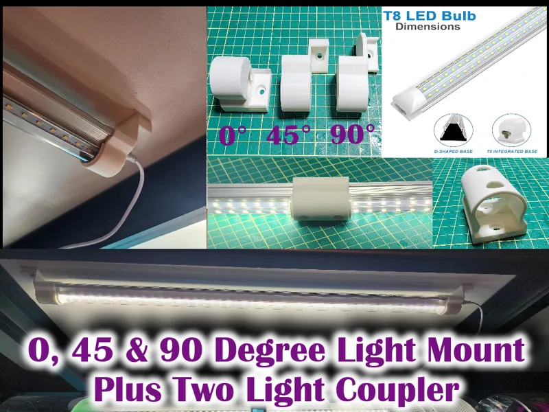SHOPELED LED D Shape T8 Tube Light End Mount