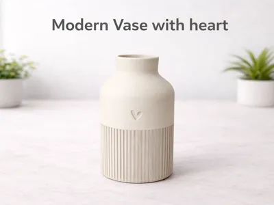 Modern Vase with Heart