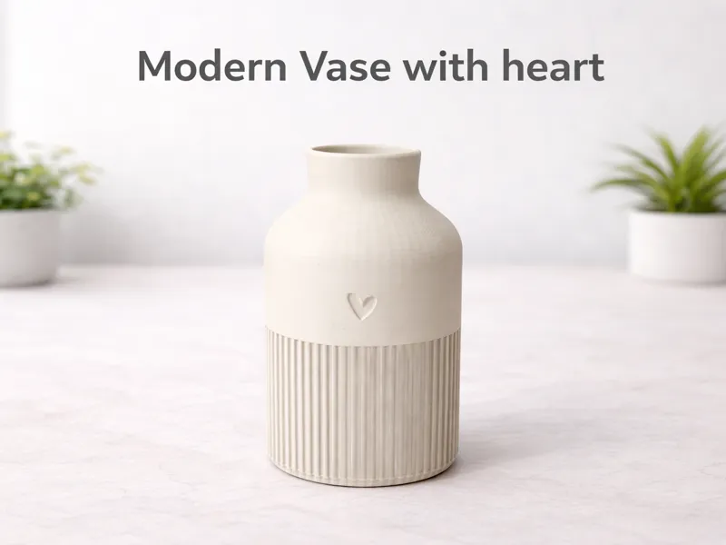 Moderne Vase mit Herz