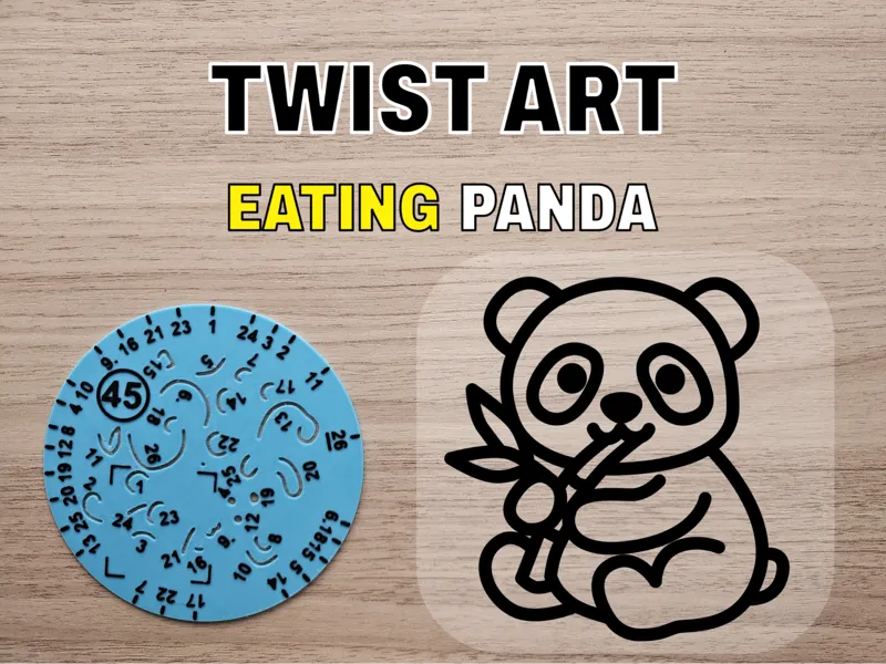 Twist Art 45 Panda - Rotary Drawing Stencil