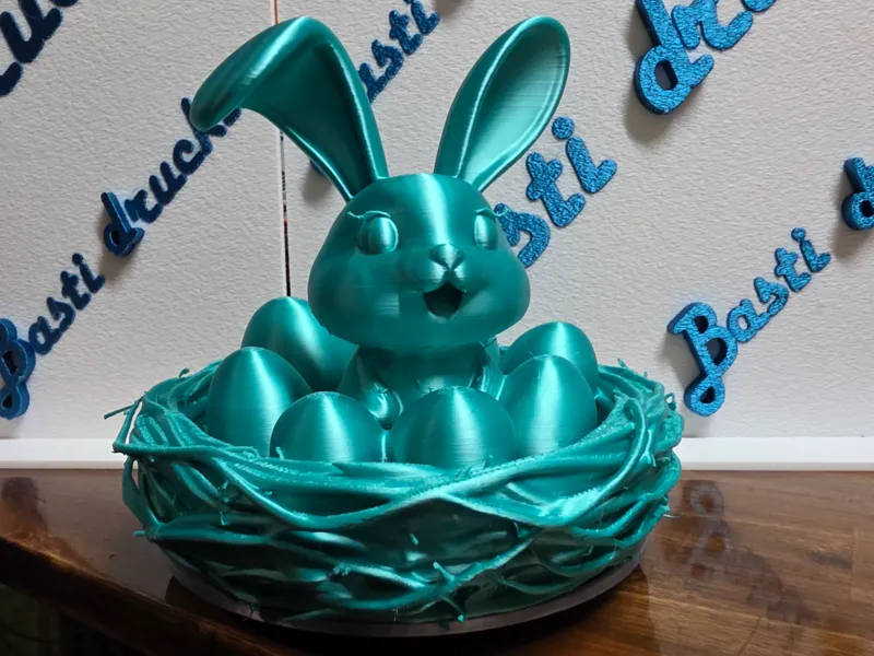 Easter bunny in the Easter nest
