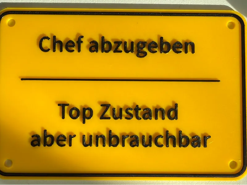 Chef abzugeben - Top Zustand aber unbrauchbar  
