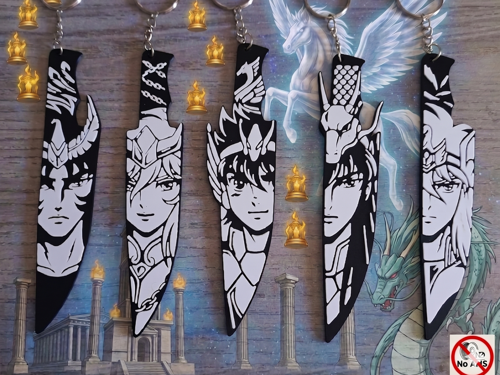SAINT SEIYA: Manga- Cut design series ,Keychains 