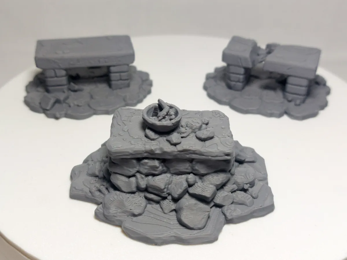 Stone Ritual Altars – Fantasy Ruins Scenery - Free 3D Print Model ...