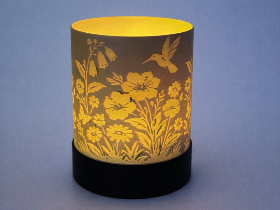 Hummingbird Bloom Tealight (No Supports)