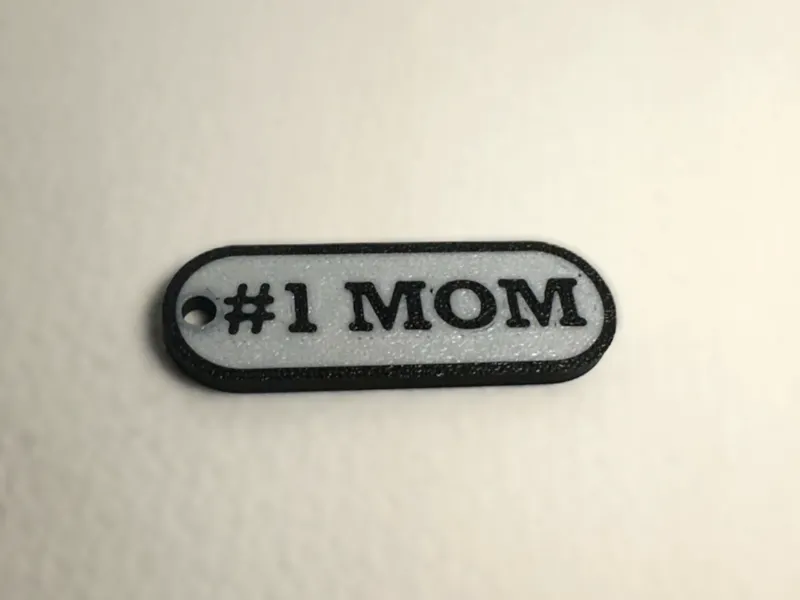 #1 Mom Keychain Simple