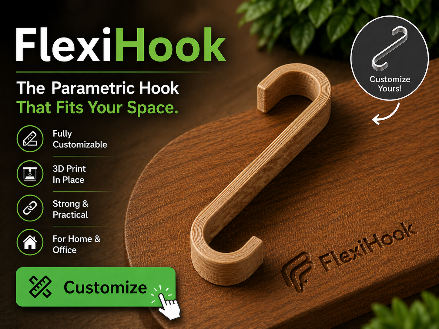 FlexiHook – A Parametric Hook That Fits Your Space