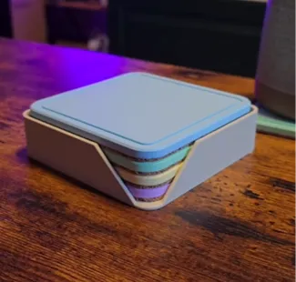 Simple Square Coaster Set & Holder