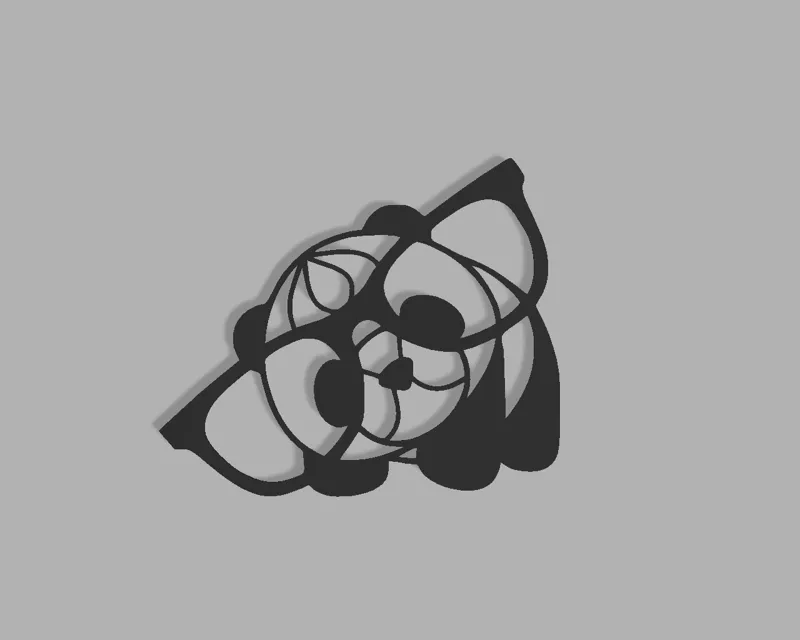 PANDA WITH GLASSES WALL ART 2D