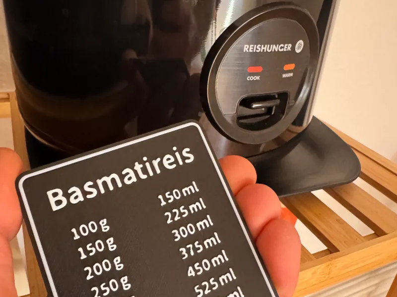 Basmatireis  Reiskocher 1:1.5 - rice, rice cooker 