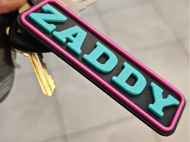 Zaddy Design ZADDY Keychain - Free 3D Print Model - MakerWorld