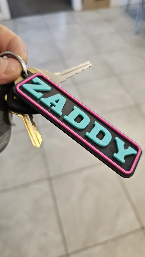 Zaddy Design ZADDY Keychain - Free 3D Print Model - MakerWorld