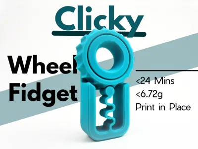 Clicky Wheel Fidget // Print in Place