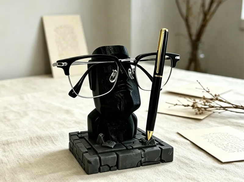 摩艾石像 眼镜架笔架两用支架|Moai Statue Eyeglasses & Pen Holder