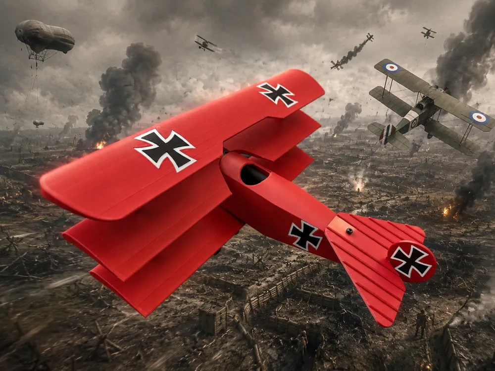 Accesorio para filamento: Red Baron's Fokker Dr.I. Triplane. Referencia del modelo original.