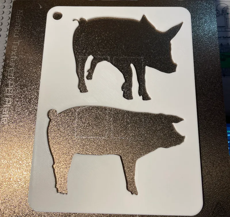 Pig and Duck Stencils (two plates)