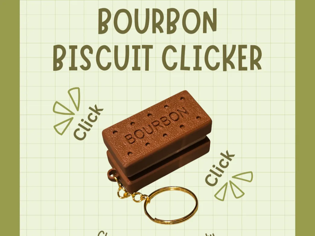 Bourbon Biscuit Clicker Keychain - Free 3D Print Model - MakerWorld