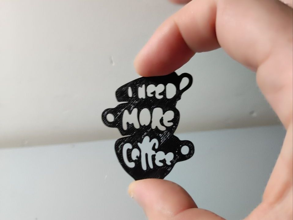 silueta i need more coffee 3D model
