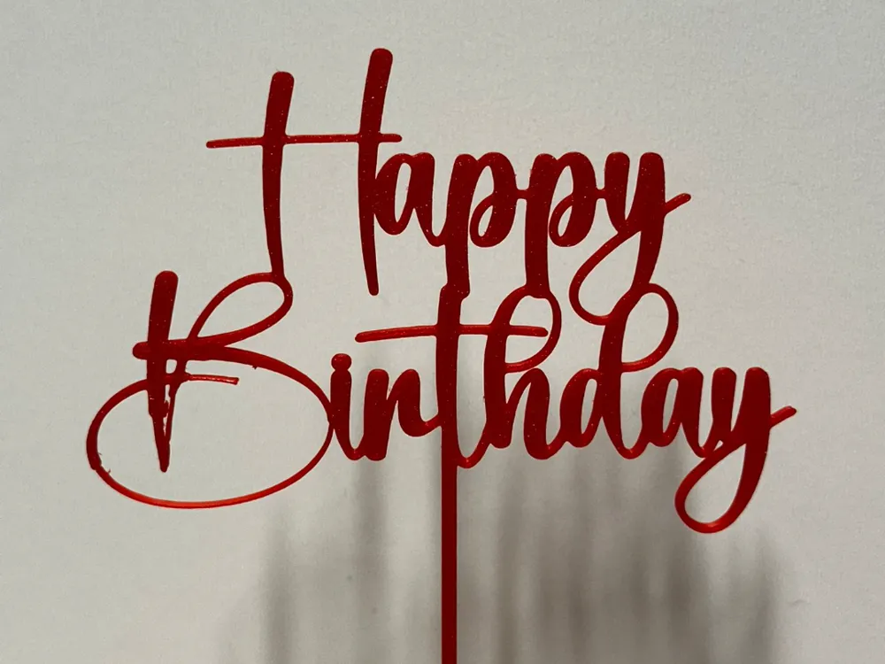 Feliz Aniversário Topo de Bolo - Modelo gratuito para impressão 3D ...