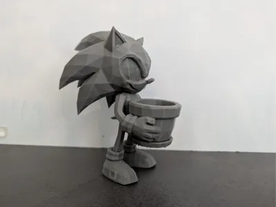Low Poly Sonic Desk Holder