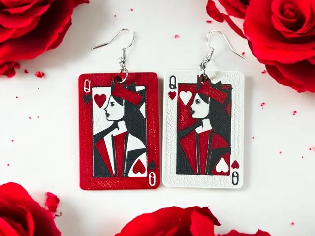 Queenie Hearts Cards Valentines Earrings