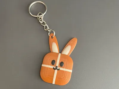 Easter Hot Cross Bunny keychain