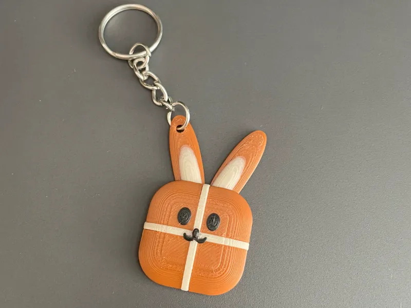 Easter Hot Cross Bunny keychain