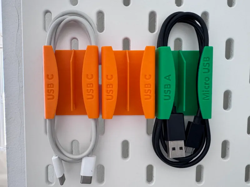 Ikea Skadis Cable holder with embossed USB Type