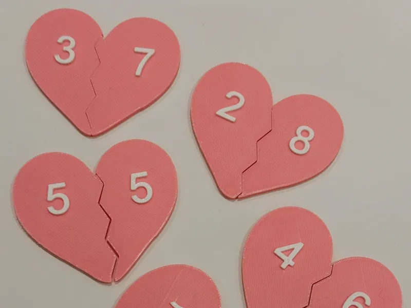 Verliefde harten om te splitsen