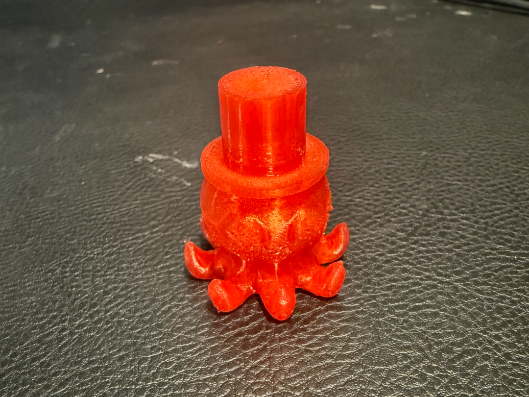 1" Octopus with a top hat! Squishy w/ TPU 