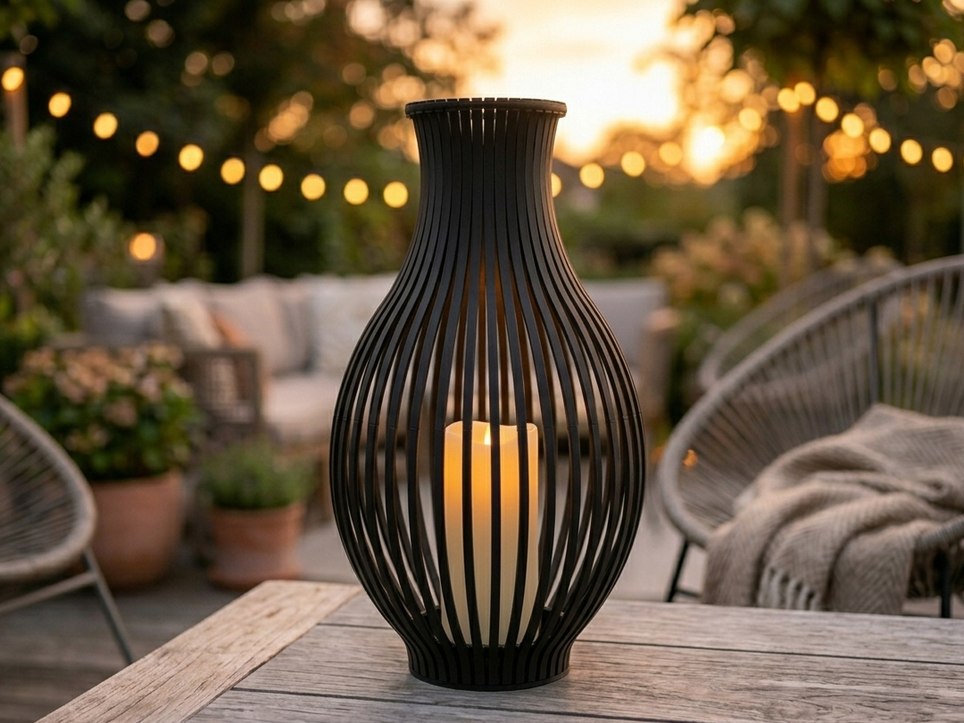 Modern Modular Slatted Outdoor Lantern (50cm+)