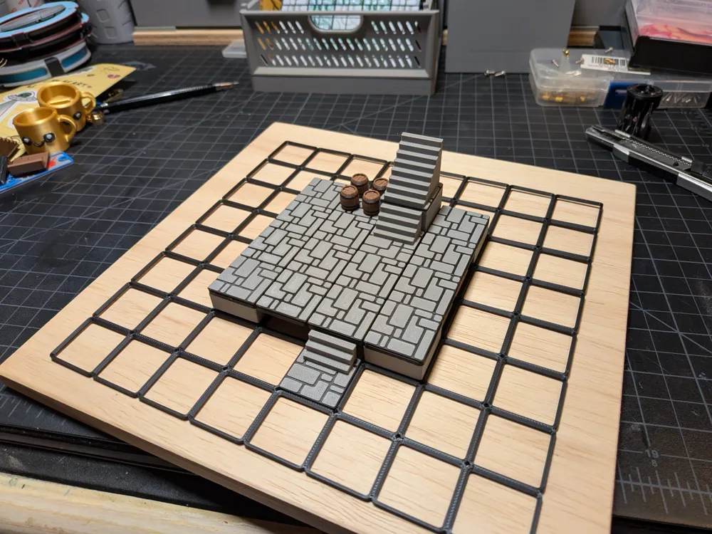Rpg Riser Stl RPG Grids Tile Riser and New Stairs - Free 3D Print Model - MakerWorld