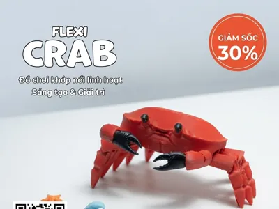 crab flexi printed 3d