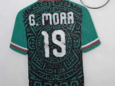 Editable Mexico national team jersey keychain