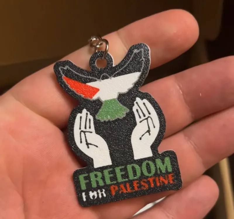 Freedom for Palestine Keychain & Pin design