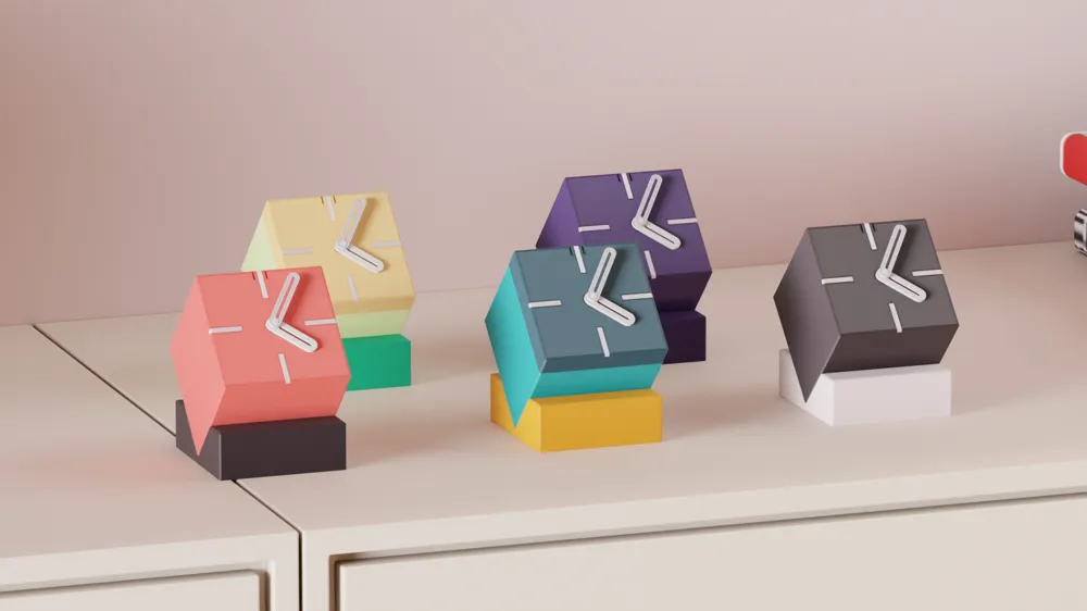 Desktop Clock Modular Minimalist Cube Clock Kit by Abstractia Design ...