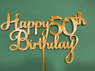 Happy 50th Birthday cake topper