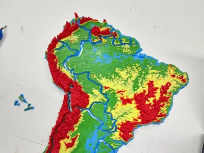 Relief map of South America