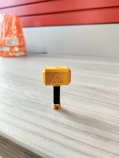 Thor hammer keychain view 3