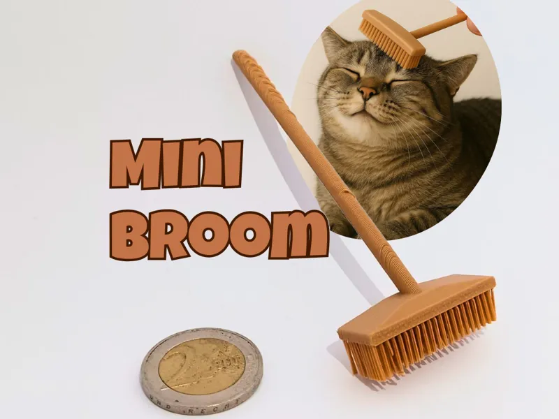 Mini broom / Cat scratcher print in place