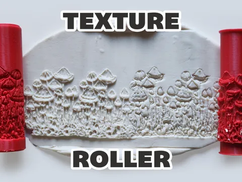 Modelo para impresión 3D: Texture Roller V402 | Mushrooms — referencia de MakerWorld