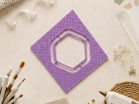 Button-Schablone Hexagon 58*65 für Buttonmaschine