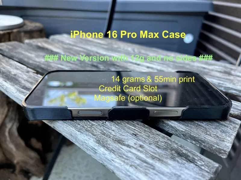 12g MagSafe Credit Card iPhone 16 Pro Max TPU Case