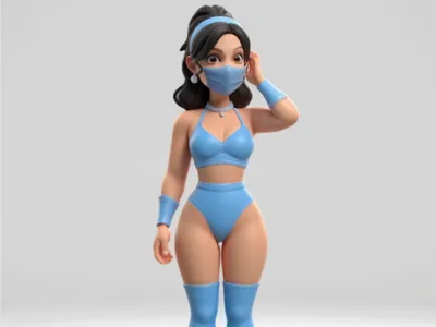 Kitana from Mortal Kombat in Comic Style