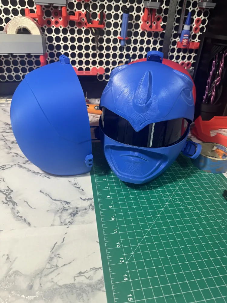 Blue Power Ranger Helmet by StarPlayer MakerWorld: Download Free 3D Models